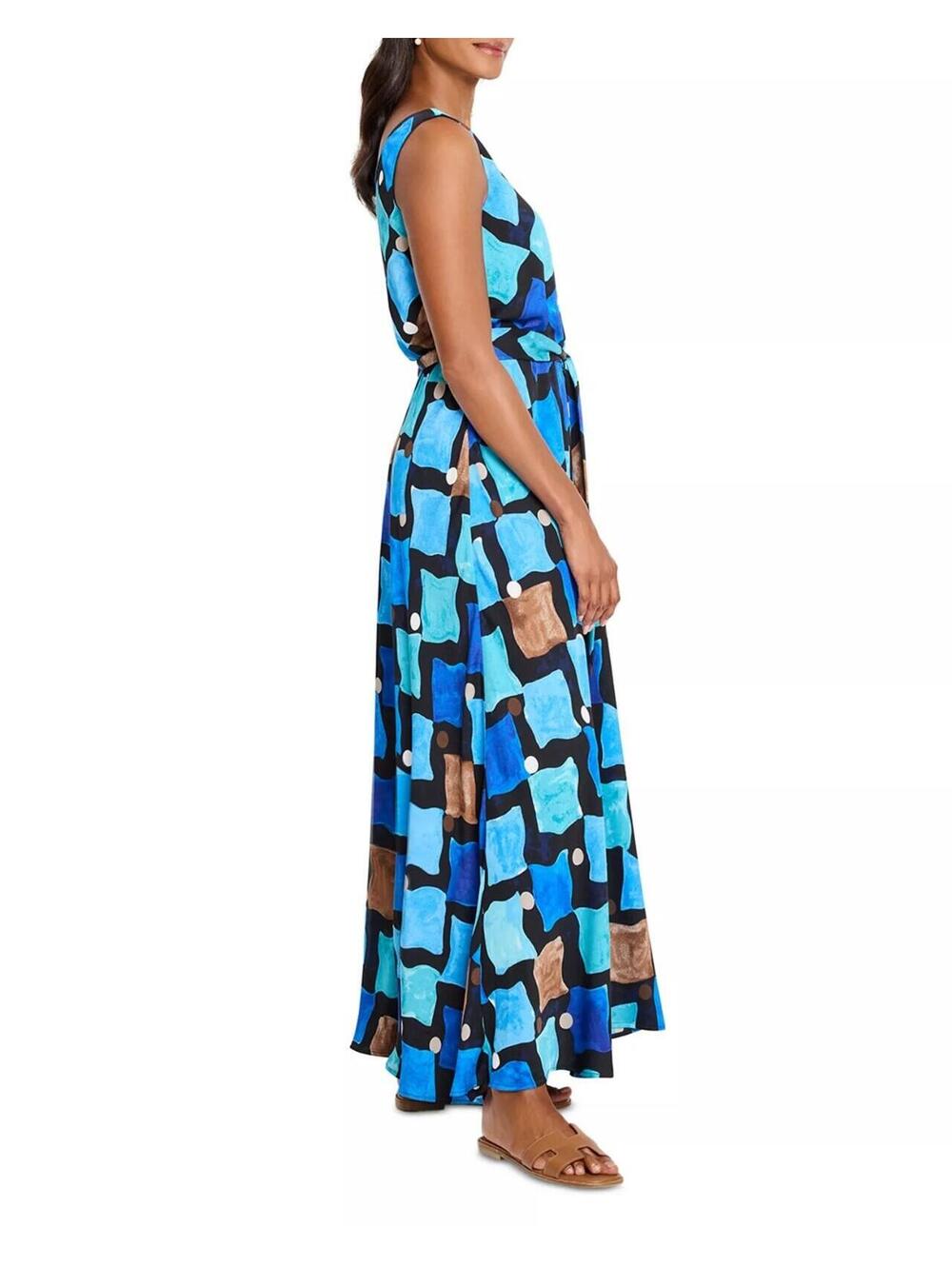 198$ NIC+ZOE Sea Glass Bianca Maxi Dress Women's Size XS Turquoise Aqua - Picture 3 of 3